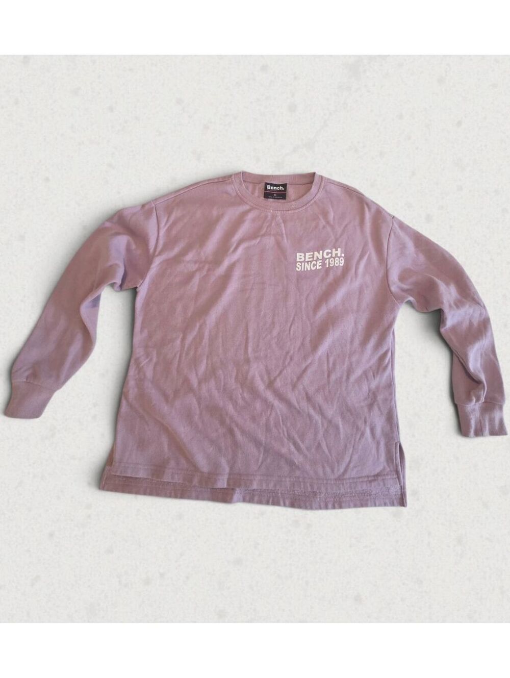 Bench 1989 Crew Neck Graphic Sweater Pink/Purple Size Med